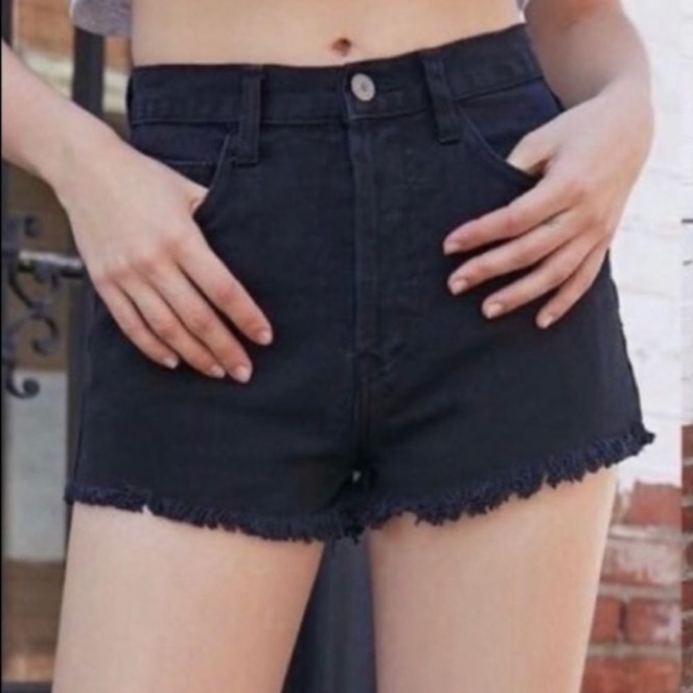 Brandy Melville John Galt High Waisted Black Jean Shorts